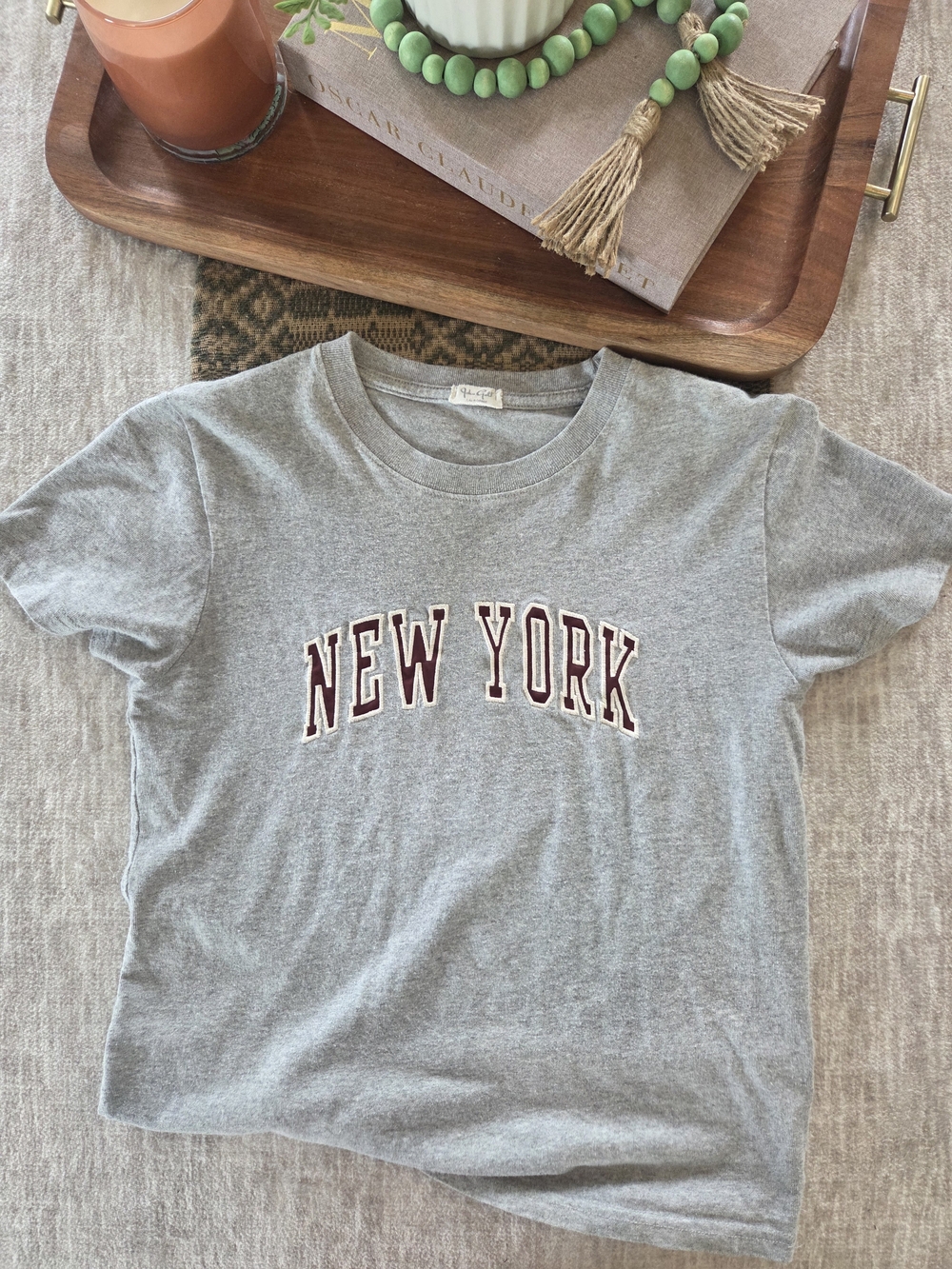 Brandy Melville Light Gray New York Tee